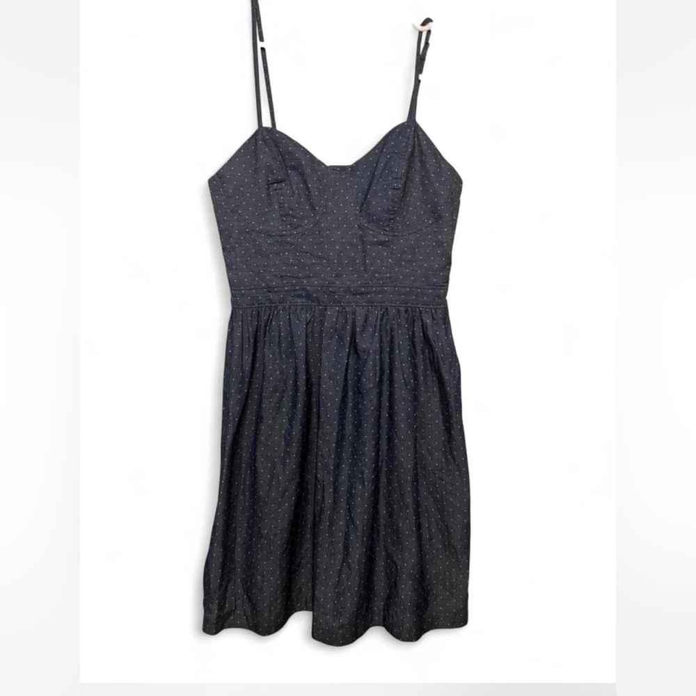 Monteau Denim Blue Dress with White Dots